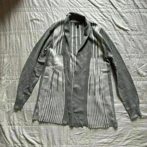 Boho gray cardigan white geometric print letty & me women’s medium autumn